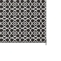 Outsunny Reversible Outdoor Rug, Waterproof Plastic Straw RV Rug with Carry Bag, 9' x 18', Black and White Clover(m-13)