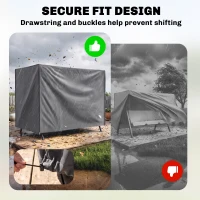 Outsunny 3-Seater Patio Swing Cover, Outdoor Garden Furniture Protection Hammock Glider Cover, 81" x 49" x 65", Dark Grey(m-6)