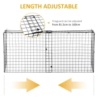 HOMCOM Fireplace Screen, Extendable Fire Spark Guard Cover with Metal Mesh for Living Room Home Decor, Black(m-4)