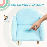 Qaba Rocker Armchair for Nursery Playroom Preschool for 1.5-5 Years, Blue(m-5)