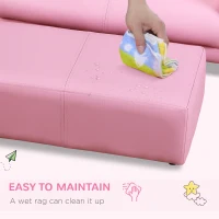 Qaba Kids Sofa Set with Footstool for Toddlers and Babies, Pink(m-4)