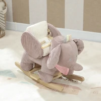 Qaba Baby Rocking Horse with Seat, Kids Ride On Toy with Realistic Elephant Sound and Safety Belt for 18 to 36 Months, Pink(m-8)