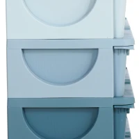 Qaba 3 Tier Kids Storage Organizer with 6 Drawers for Bedroom, Nursery, Kindergarten, Living Room, Boys and Girls, Blue(m-8)