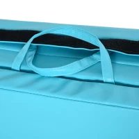 Soozier 4'x8'x2" Folding Gymnastics Tumbling Mat, Exercise Mat with Carrying Handles for Yoga, MMA, Martial Arts, Stretching, Core Workouts, Light Blue(m-9)