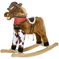 Qaba Baby Rocking Horse, Large Riding Horse W/ Realistic Sounds(m-1)