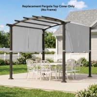 Outsunny 2 Pcs Pergola Replacement Canopy, UV Protection Pergola Shade Cover, Easy to Install, for 10 x 10ft Pergola, Light Gray(m-8)
