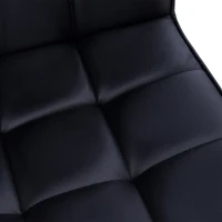 HOMCOM Home Office Chair, Modern Computer Desk Chair, Task Chair with Upholstered PU Leather, Adjustable Height, Swivel Wheels, Black(m-7)