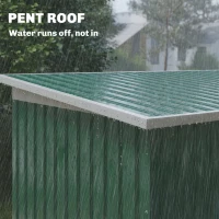 Outsunny 9' x 4' Metal Outdoor Storage Shed, Tool House with Double Lockable Doors for Backyard, Patio, Lawn, Garage, Dark Green(m-7)