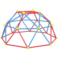 Outsunny 6 FT Climbing Dome Geometric Jungle Gym w/ Rust and UV-Resistant Steel, Up to 396 lbs, for 1-4 Children Aged 3-8 Years(m-9)