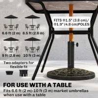 Outsunny 26 lbs Resin Round Umbrella Base Stand Market Parasol Base for Φ1.5", Φ1.89" Pole, for Backyard, Garden, Bronze(m-4)