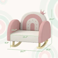 Qaba Kids Rocking Chair, Princess Crown Toddler Chair, Children's Armchair Rocker for Bedroom, Playroom, Pink(m-3)