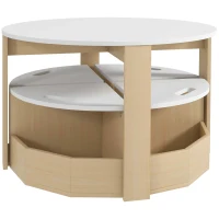 Qaba 5 Piece Kids Table and Chair Set with Storage for Kids Room, White(m-2)