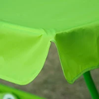 Outsunny Kids Patio Swing, Adjustable Canopy Swing Glider, Kids Outdoor Swing Chair with 2 Seats, Seat-Belted Safety, Green(m-9)