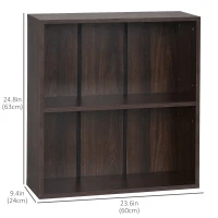 HOMCOM Wood Small Bookshelf 2 Tier Storage Rack Chest Unit Home Office Furniture Walnut(m-3)
