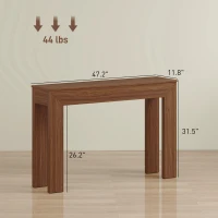 HOMCOM Modern Console Table, 47" Narrow Entryway Table, Walnut(m-3)