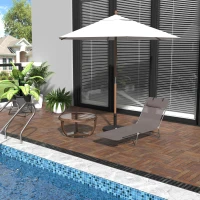 Outsunny Folding Chaise Lounge Chair, Pool Sun Tanning Chair, Outdoor Lounge Chair with 5-Position Reclining Back Brown(m-10)