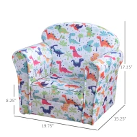 Qaba Kid's Sofa Armchair with Dinosaur Design and Thick Padding(m-3)