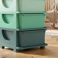 Qaba 4 Tier Kids Storage Unit, Toy Organizers and Storage with 4 Drawer for Bedroom Nursery Living Room for Boys Girls Green(m-9)