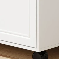 HOMCOM Lateral Mobile Filing Cabinet, 2 Drawer File Cabinet with Wheels, Adjustable Hanging Bars, Walnut and White(m-10)