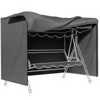 Outsunny 3-Seater Patio Swing Cover, Outdoor Garden Furniture Protection Hammock Glider Cover, 81" x 49" x 65", Dark Grey(m-12)