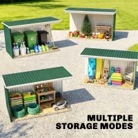 Outsunny 9' x 4' Metal Outdoor Storage Shed, Tool House with Double Lockable Doors for Backyard, Patio, Lawn, Garage, Dark Green(m-9)