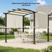 Outsunny 2 Pcs Pergola Replacement Canopy, UV Protection Pergola Shade Cover, Easy to Install, for 10 x 10ft Pergola, Cream White(m-8)