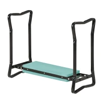 Outsunny Padded Garden Kneeler and Seat Bench, Padded Foldable Garden Stool, Green(m-11)