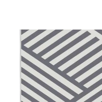 Outsunny Reversible Outdoor RV Rug, Patio Floor Mat, 6'x9' Plastic Straw Rug for Backyard, Deck, Beach, Camping, Grey and Cream(m-12)