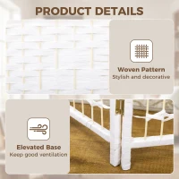 HOMCOM 6 Panel Folding Room Divider, Portable Privacy Screen, Wave Fiber Room Partition for Home Office, White(m-6)