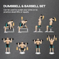 Soozier 44lbs 2-in-1 Adjustable Dumbbells Weight Set, Dumbbell Hand Weights Barbell for Body Fitness, Lifting Training for Home, Office, Gym, Black and Red(m-4)