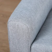 Qaba 2-Seat Kids Sofa, Toddler Sofa Couch, Linen-Like Fabric & Wood Frame Sofa Chair for Ages 3-7, 11" High Seat, Gray(m-7)