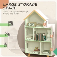 Qaba Toy Storage Organizer Cabinet, 3-Tier Kids Bookshelf for Playroom, Kids Room, Nursery, Kindergarten, White(m-4)