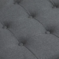 HOMCOM Tufted Storage Ottoman, Upholstered Accent Bench Seat, Cube Storage Box, Footrest Stool, Dark Grey(m-12)