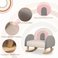 Qaba Kids Sofa, Rocking Toddler Sofa Chair, Gift for 18-36 Months, Gray(m-5)