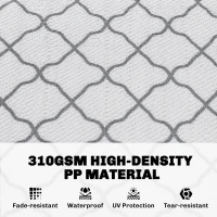 Outsunny Waterproof  Outdoor Rug, 6' x 9' RV Rug Reversible Mat for Backyard, Deck, Picnic, Beach, Camping, Grey & White Net(m-4)