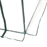 Outsunny Dome Tunnel Greenhouse Plant Shed with Roll Up Door, 6.6' x 8.2' x 6.6', Transparent(m-7)