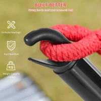 Outsunny 10' Hammock Stand with Steel Frame, Hammock Chair Stand Only for Garden, Camping, Picnic, Outdoor, Patio, Fits 110.2"-114.2" hammocks, Black(m-4)