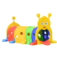 Qaba Caterpillar Design Tunnel for Kids to Crawl Through, for 3-6 Years, Multicolour(m-2)