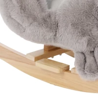 Qaba Baby Rocking Horse, Plush Seal Ride-On Toy for Toddlers 12-36 Months, Kids Animal Rocker with Sounds, Grey(m-10)
