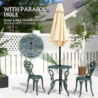 Outsunny 3 Pieces Patio Bistro Table and Chairs Antique Green(m-5)