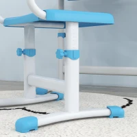 Qaba Kids Desk and Chair Set with USB Light, Storage Drawer, Blue(m-9)