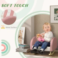Qaba Kids Rocking Chair, Princess Crown Toddler Chair, Children's Armchair Rocker for Bedroom, Playroom, Pink(m-6)