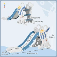 Qaba Toddler Slide Indoor for Kids 1.5-3 Years Old, Space Theme Climber Slide Playset, Blue(m-3)