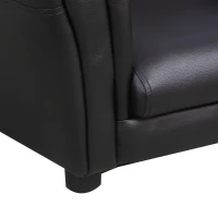 Qaba Kids Sofa Set with Footstool, Upholstered Armchair for Kids 18M+, Baby Sofa for Playroom, Children's Bedroom, Nursery Room, Black(m-7)