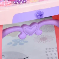 Qaba Kids Vanity Table and Stool Beauty Pretend Play Set with Mirror Lights Sounds & Pretend Beauty Makeup Accessories for Girls 3+ Years Old Pink(m-10)