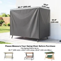 Outsunny 3-Seater Patio Swing Cover, Outdoor Garden Furniture Protection Hammock Glider Cover, 81" x 49" x 65", Dark Grey(m-3)