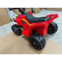 Qaba 6V Kids ATV, 4 Wheels Kids Quad with Button Control, 45Mins Runtime, Max 1.2MPH, Max 55lbs Load for 18-48 M, Red(m-3)