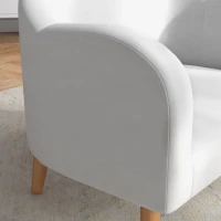 Qaba 2 Seater Kids Sofa with Soft Foam Padded, Anti-Tipping Design, White(m-8)