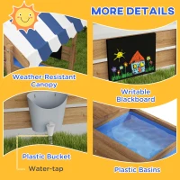 Outsunny Outdoor Wooden Sandbox with Cover for 3-7 Years Old, Backyard, Brown(m-4)