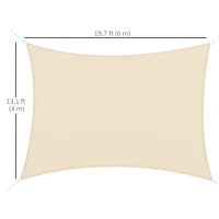 Outsunny Rectangle 13' x 20' Canopy Sun Sail Shade Garden Cover UV Protector Outdoor Patio Lawn Shelter with Carrying Bag (Cream White)(m-3)